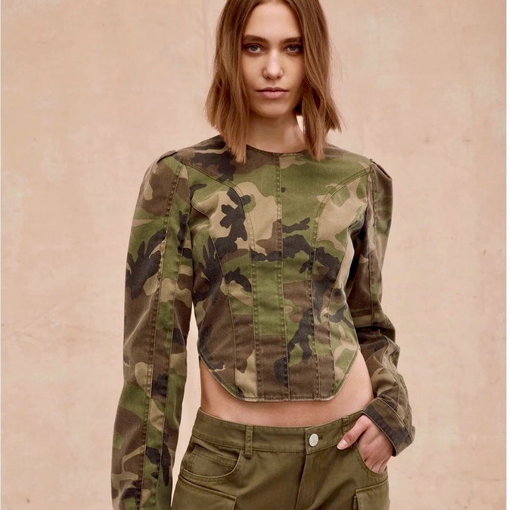 Marissa Webb NWT Camouflage Crop Top